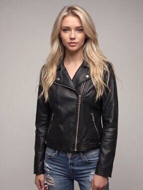 GUESS WOMENS FAUX LEATHER JACKET